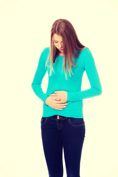 Woman having stomachache — Stock Photo, Image