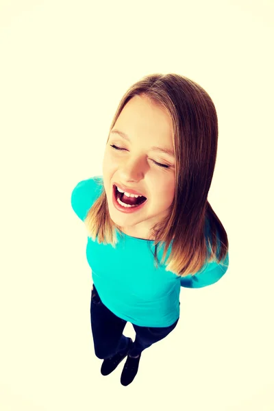 Screaming young woman — Stock Photo, Image