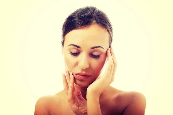 Spa woman touching her face — Stock Photo, Image