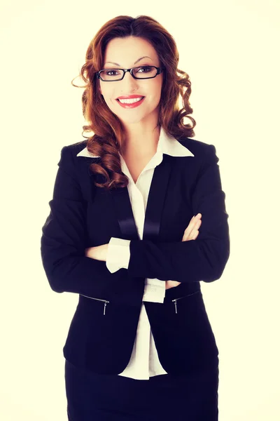 Happy businesswoman with folded arms. — Stock Photo, Image