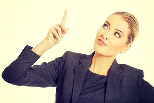 Mujer de negocios señalando — Foto de Stock