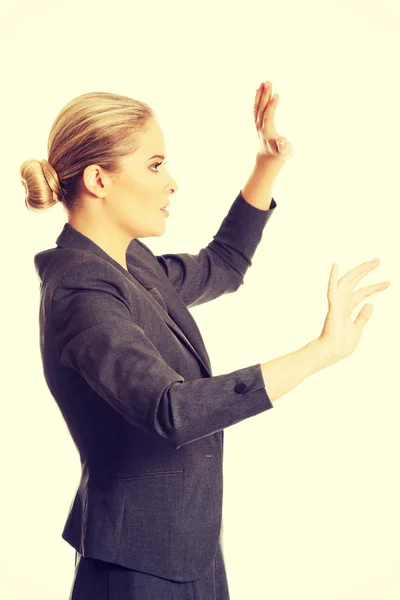 Mujer cogida de la mano en copyspace —  Fotos de Stock