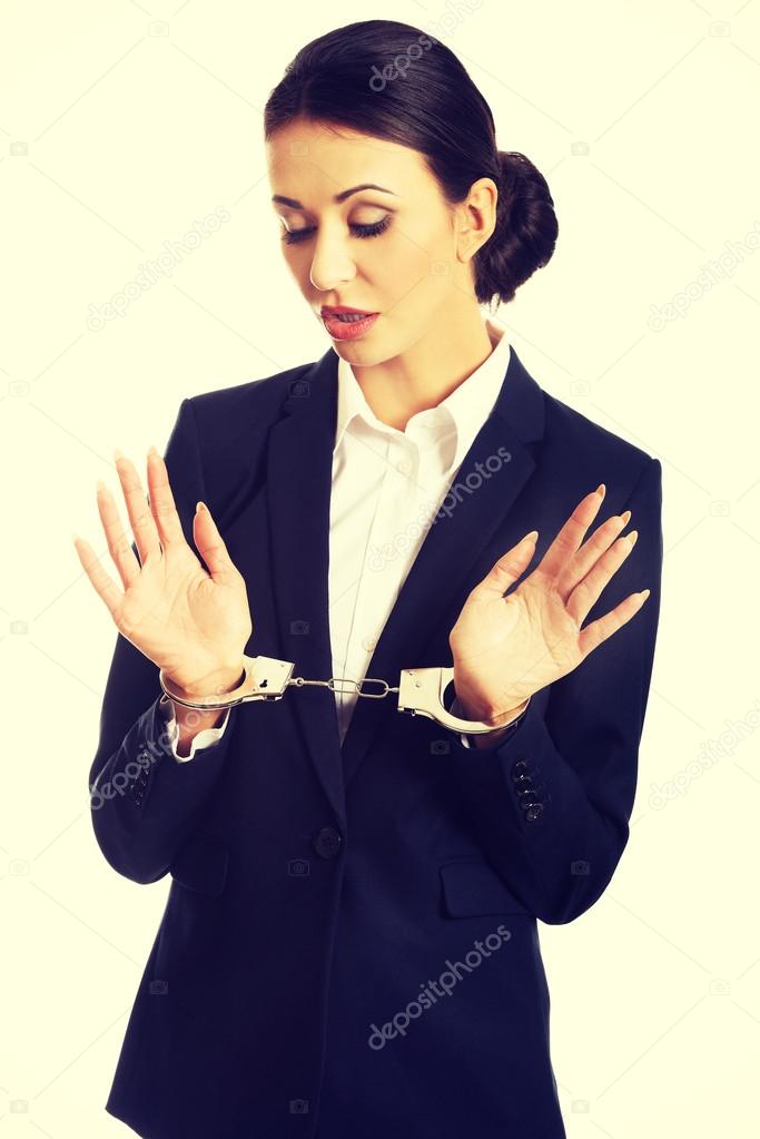 Full length businesswoman with handcuffs — Stock Photo © piotr ...