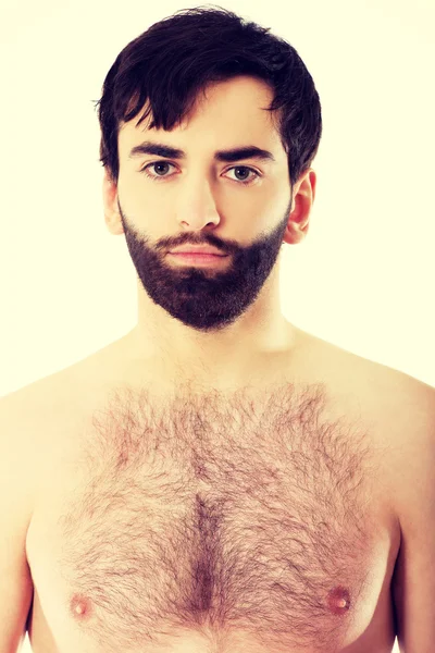 Lachende shirtless man. — Stockfoto