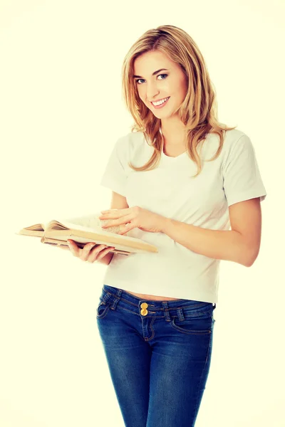 Student woman with book — Stock Photo, Image