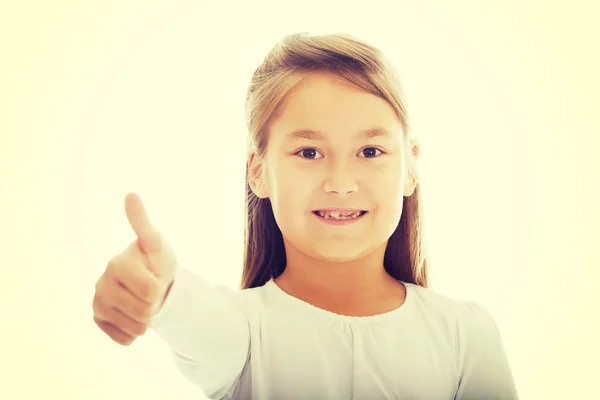 Little girl thumbs up — Stock Photo, Image