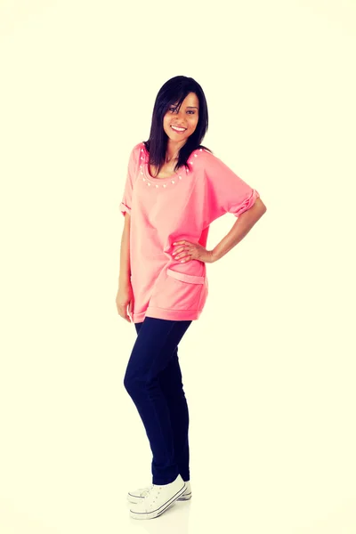 Woman wearing pink shirt — Stock Photo, Image