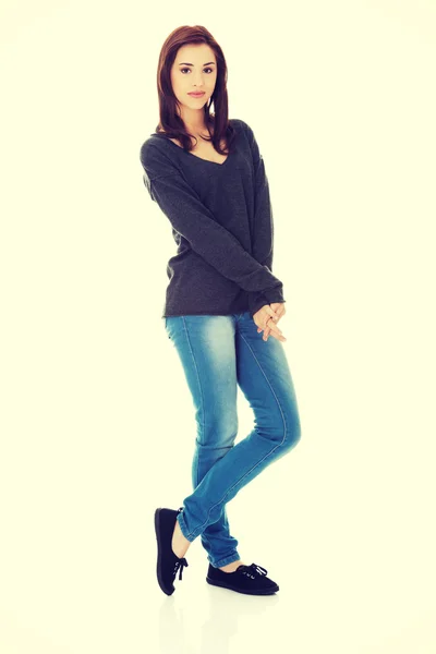 Young casual woman style. Studio portrait — Stock Photo, Image
