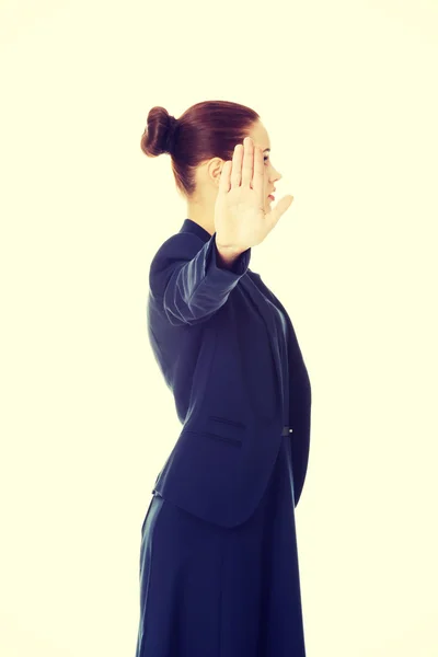 Businesswoman show NO gesture. — Stock Photo, Image