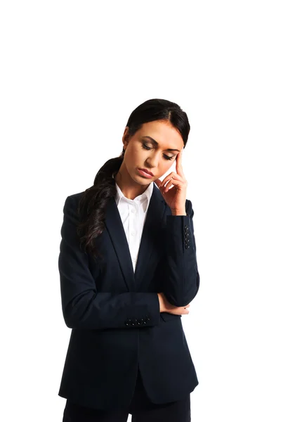 Bezorgd moe zakenvrouw — Stockfoto