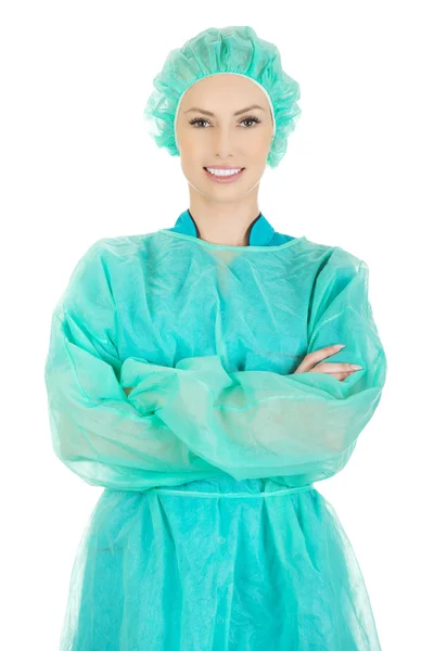 Улыбающаяся женщина-хирург . — стоковое фото