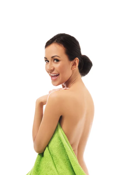 Spa woman wrapped in towel Stock Photo