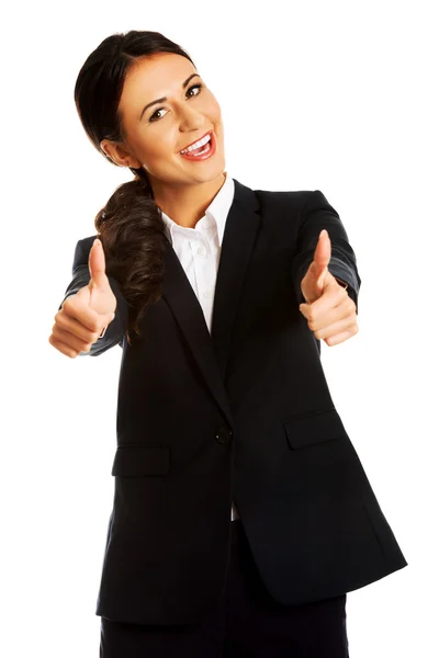 Mujer de negocios mostrando signo ok —  Fotos de Stock
