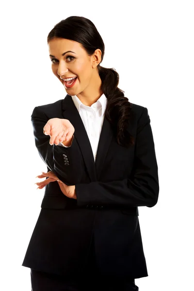 Geschäftsfrau bietet Teamwork an lizenzfreie Stockbilder