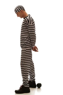 Beyaz adam mahkum suçlu zinciri topu ile