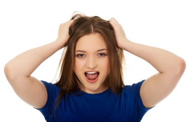 hayal kırıklığına uğramış genç kadın çığlığı.