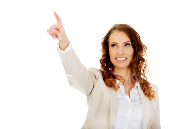 yukarı dönük iş kadını.