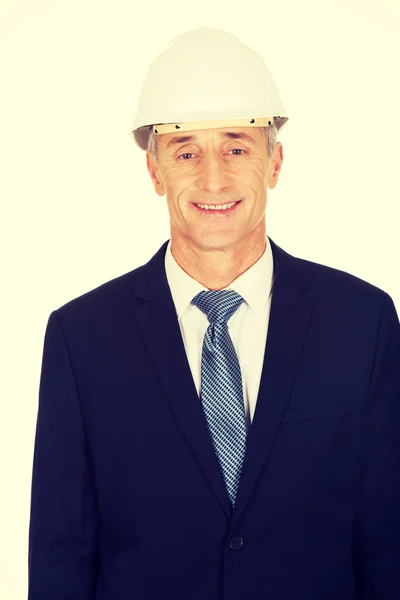 Businessman with hard hat — Stock Photo, Image