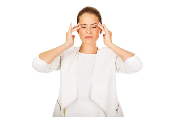 Mooie zakenvrouw hebben enorme hoofdpijn — Stockfoto