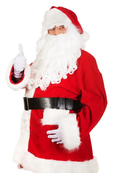 Happy Santa Claus showing thumb up — Stock Photo, Image