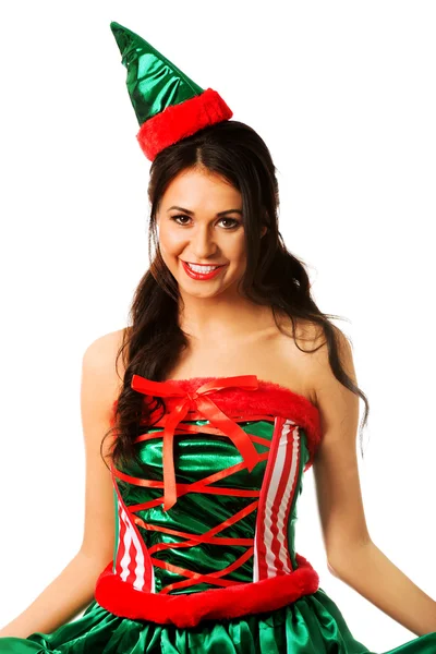 Bella donna che indossa vestiti da elfo — Foto Stock
