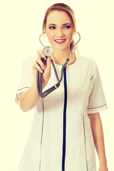 Young female doctor with stethoscope. — Stock Photo, Image