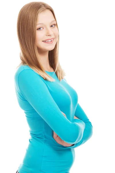 Young woman with toothy smile — Stock Photo, Image