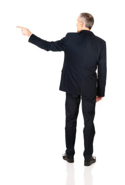 Sağ işaret eden işadamı