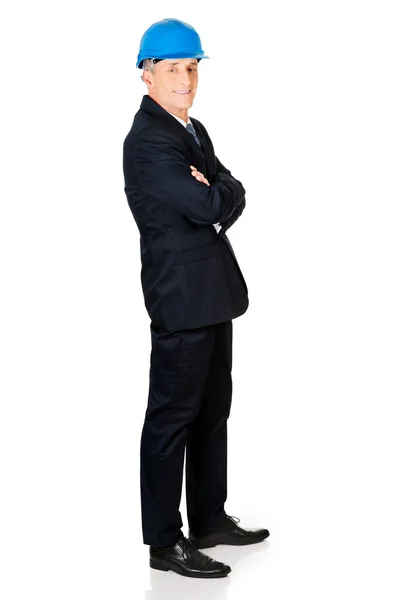 Confident businessman with folded arms — Stock Photo, Image