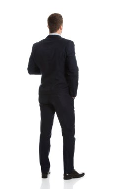 tekrar fotoğraf ayakta işadamı.