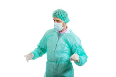 Erkek cerrah neşter ile.