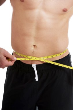 Kaslı adam karnı ölçme.