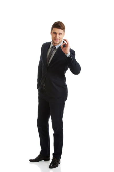 Businessman showing perfect sign. — Stock Photo, Image