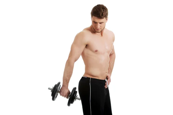 Muscular deportes hombre levantamiento de pesas . —  Fotos de Stock
