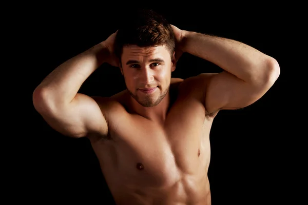 Sexy svalů macho muž. — Stock fotografie