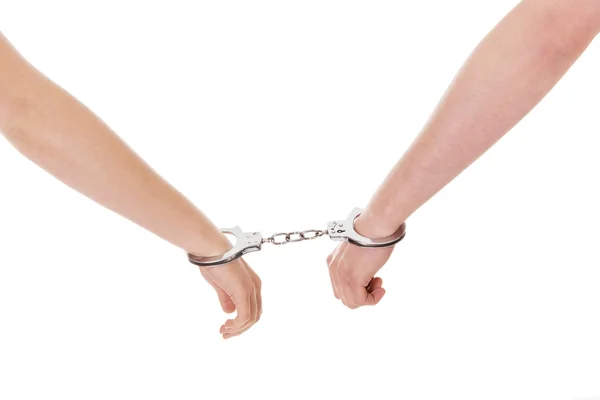 Male and female handcuffed. — Stock Photo, Image