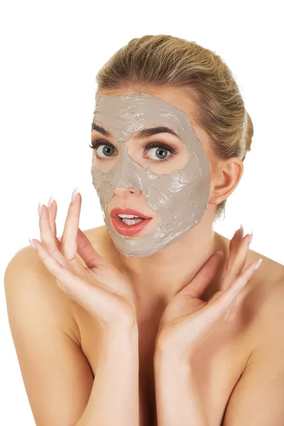 Woman with facial mask — Stock Photo, Image