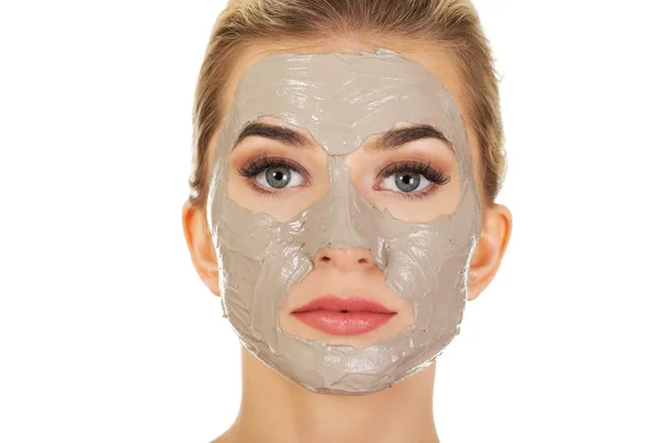 Woman with facial mask — Stock Photo, Image