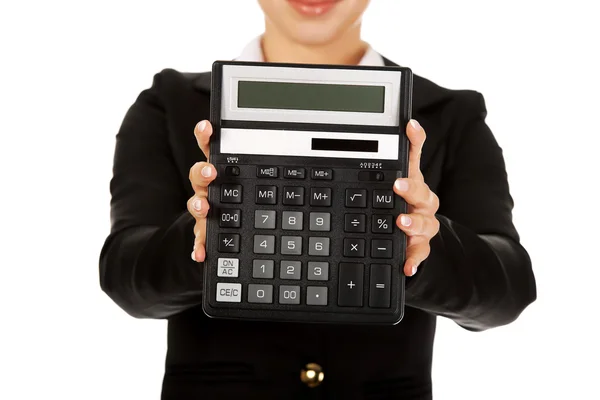 Calculatrice d'exploitation pour femme d'affaires — Photo