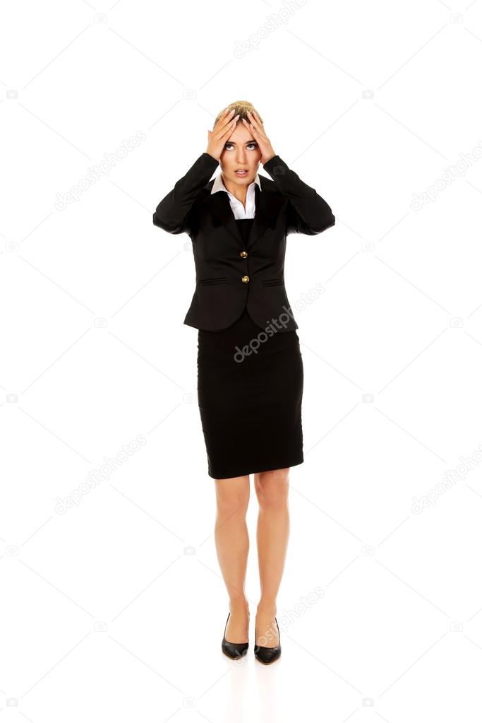 Young shocked businesswoman