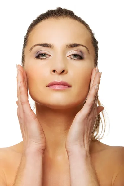 Hermosa mujer spa con maquillaje . —  Fotos de Stock