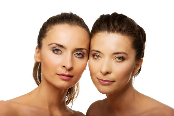 Two sisters with make up. — Stock Photo, Image