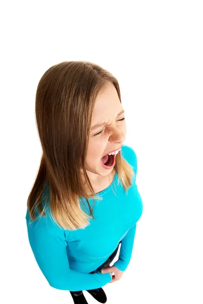 Gritando joven mujer — Foto de Stock