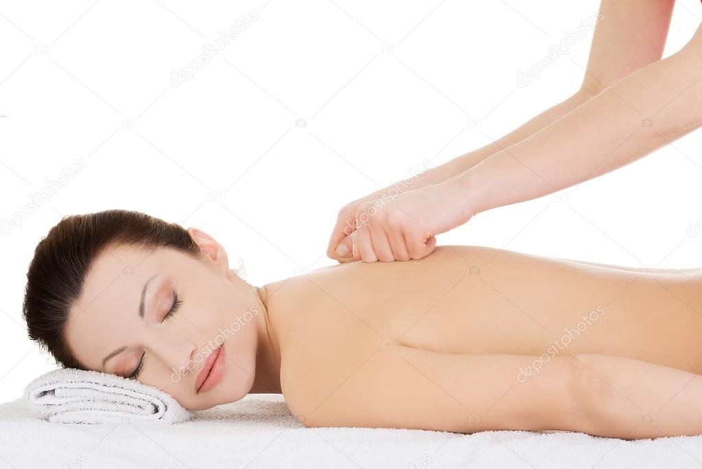 Frau erhält Massage im spa — Stockfoto © piotr_marcinski Erhält massage das