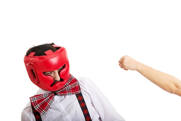 Angry woman slapping across mans face. — Stock Photo, Image