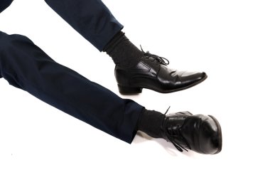 siyah çizmeler ayaklarda işadamı Close-Up