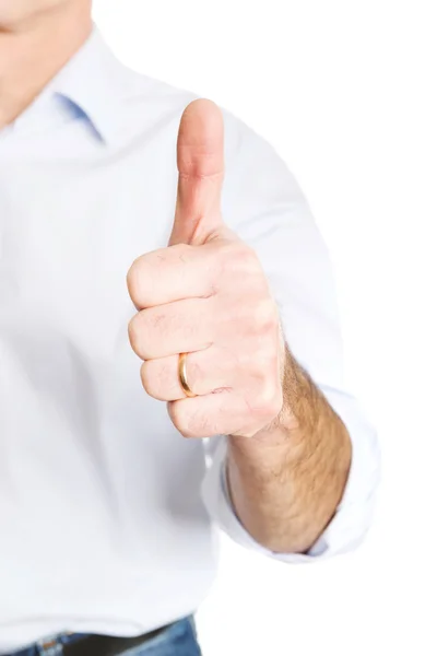 Mature man gesturing ok sign — Stock Photo, Image