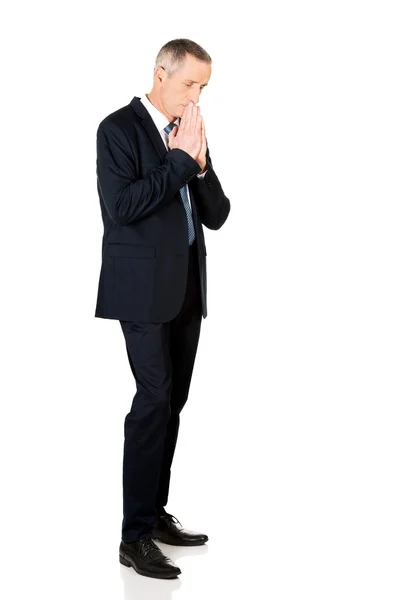 Full length businessman with clenched hands — Stock Photo, Image