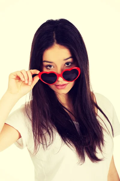 Teenage woman with sunglasses. — Stock Photo, Image