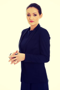 Resmi elbiseli güzel iş kadını.